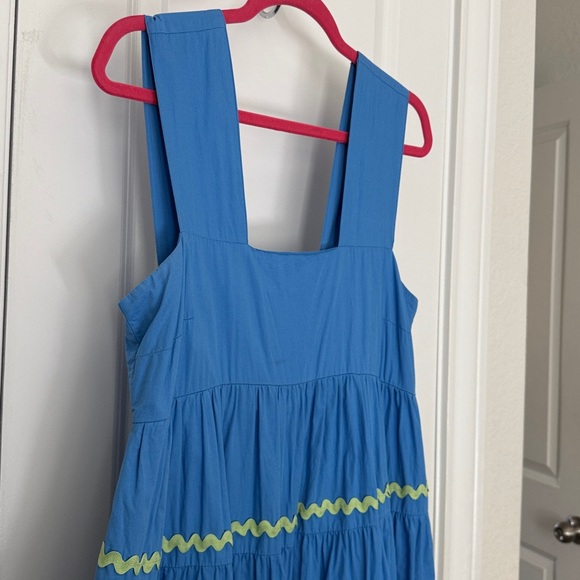 Anthropologie The Helena Square-Neck Tiered Midi Dress: Smocked Scallop M - Picture 7 of 13